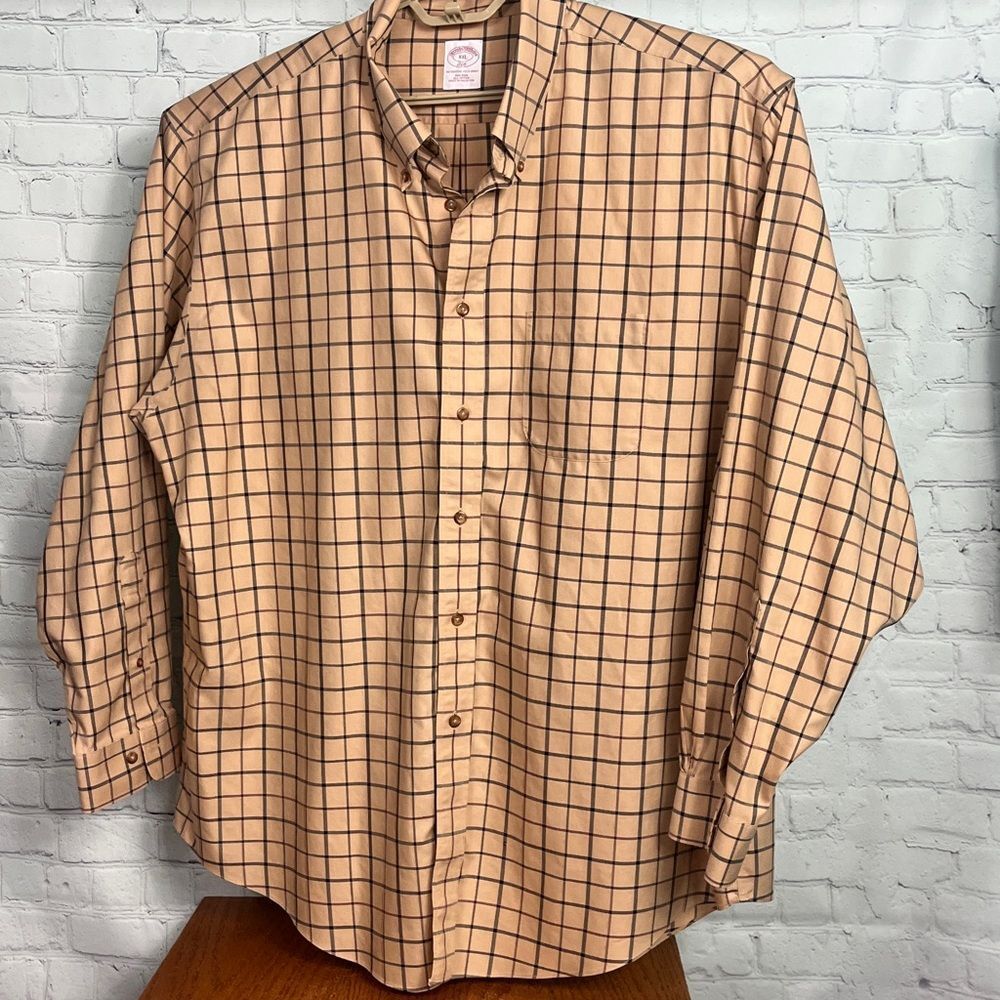 Brooks Brothers Original Polo Shirt Cotton Non Iron Button LS XXL, EUC